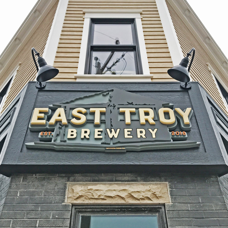 CNC Carved Sign, East Troy Brewery, ETB, #Easttroybrewery Signs Wisconsin, Wisconsin signmakers, HDU Signs