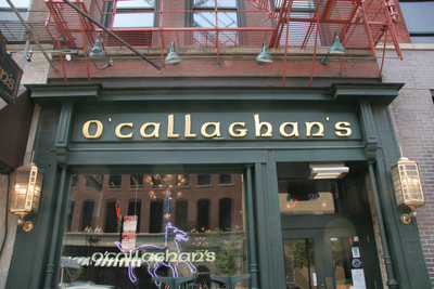 Image of O'Callaghans Sign Hubbard Street Company Sign Chicago,IL, Gold Leaf Signs Chicago, Gold Leaf Lettering, Gold Leaf Signs Milwaukee, Gilded Signs, Gold Leaf Chicago